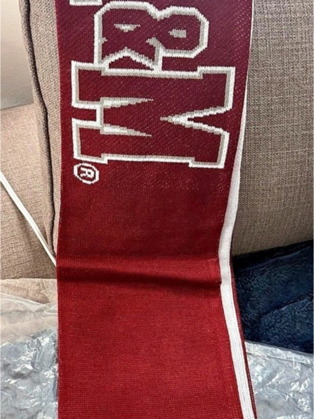 PINK Burgundy & White Texas A&M Logo Scarf NWT